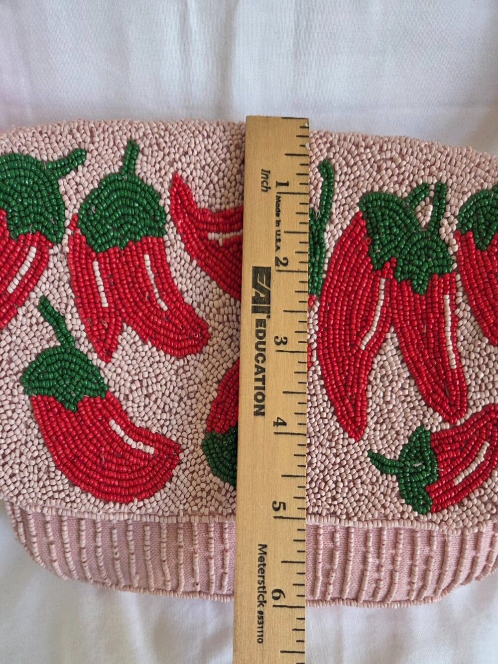A New Day Chili Pepper Hand Beaded Flap Shoulder Bag - Picture 12 of 13